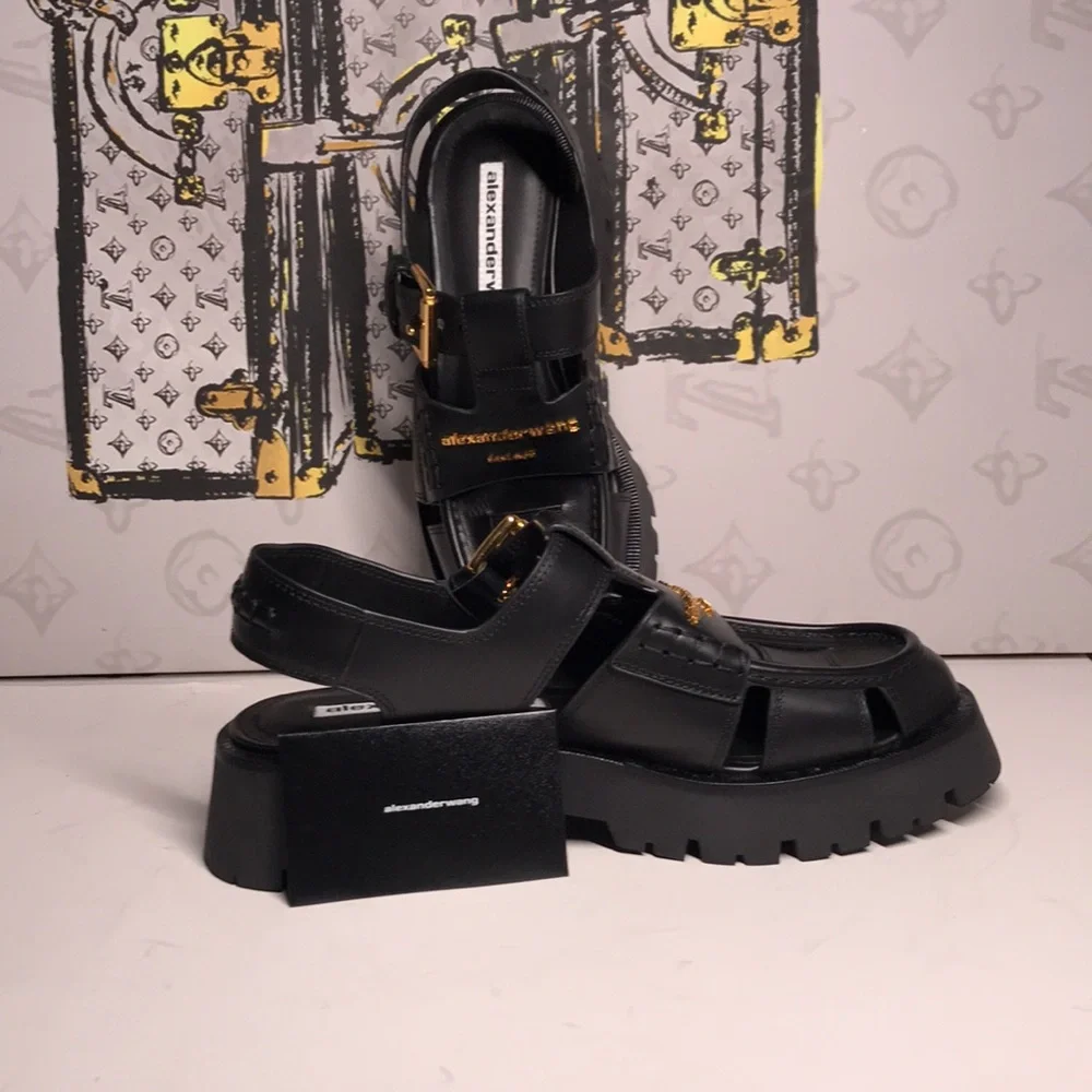 New Authentic Alexander Wang Carter Cage Sandals – Sleek Black Design
